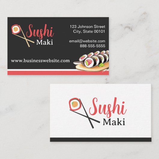 Carte de visite Sushi Maki (Devant / Derrière)