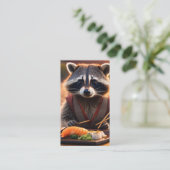 Carte De Visite sushi raccoon (Debout devant)
