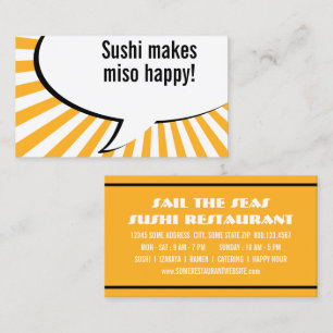 Carte De Visite sushi rend miso heureux