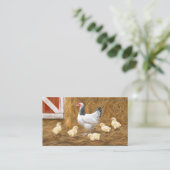 Carte De Visite Sussex Chicken Mama Hen et Chicks (Debout devant)