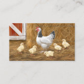 Carte De Visite Sussex Chicken Mama Hen et Chicks (Devant)