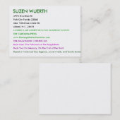Carte De Visite SUZEN WUERTH, Dr. de 4973 Shoreline, ville de (Devant / Derrière)