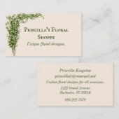CARTE DE VISITE SWAG FLORAL VERT (Devant / Derrière)