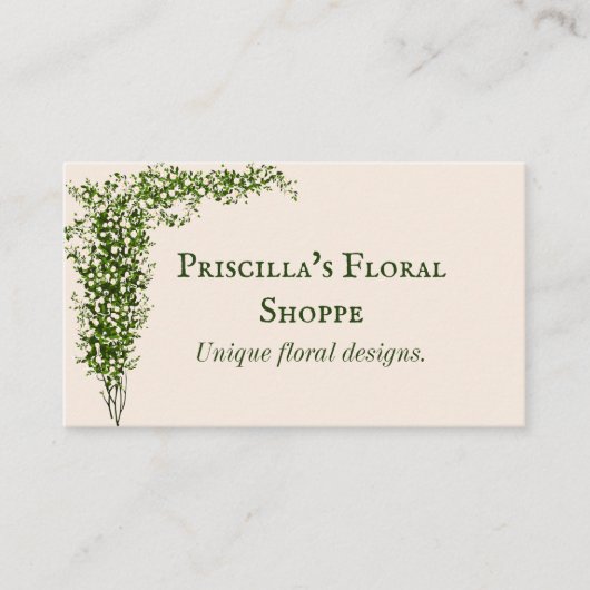 CARTE DE VISITE SWAG FLORAL VERT (Devant)