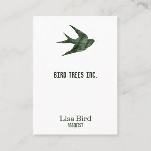 Carte De Visite Swallow (style Letterpress)