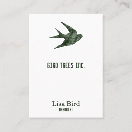 Carte De Visite Swallow (style Letterpress) (Devant)