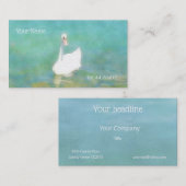 Carte De Visite Swan au lac Balaton - aquarelle (Devant / Derrière)