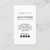 Carte De Visite Sweet Cupcake Restauration Boulangerie Rose QR Cod (Dos)