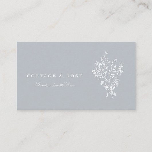 Carte De Visite Sweet Delicate Chalet Chalet Bouquet Floral Blanc (Devant)