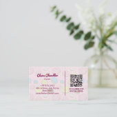 Carte De Visite Sweet Donuts Business | Code-barres rose (Debout devant)