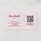 Carte De Visite Sweet Donuts Business | Code-barres rose (Devant)