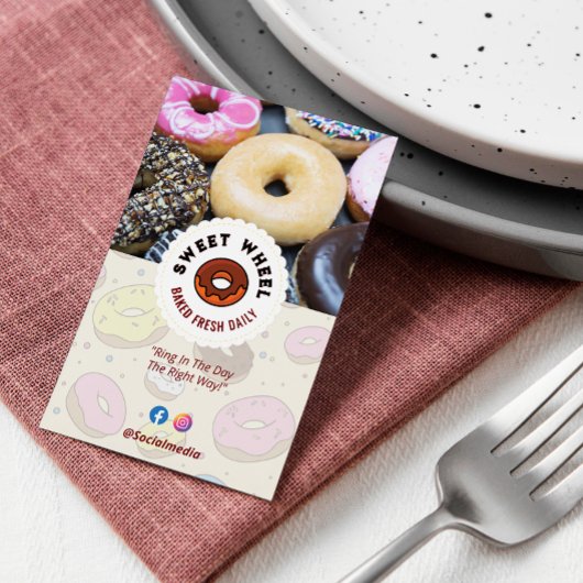 Carte De Visite Sweet Donuts Business | Entreprise de code à barre