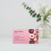 Carte De Visite Sweet Donuts Business | Pink Cute Donuts (Debout devant)