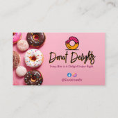 Carte De Visite Sweet Donuts Business | Pink Cute Donuts (Dos)