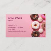 Carte De Visite Sweet Donuts Business | Pink Cute Donuts (Devant)