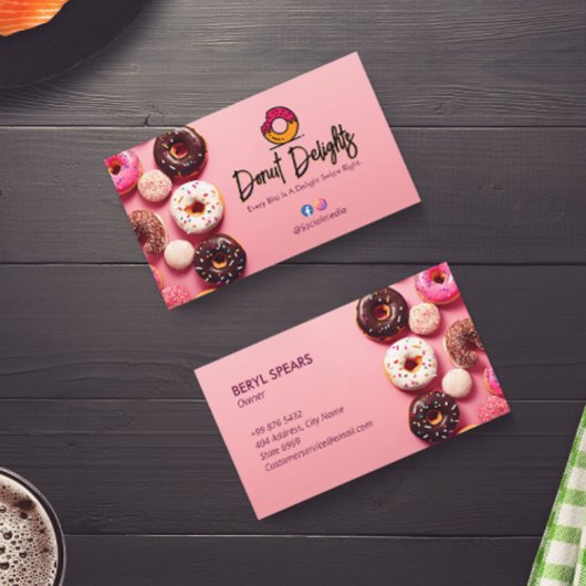 Carte De Visite Sweet Donuts Business | Pink Cute Donuts