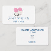 Carte De Visite Sweet Kitty Chat Dormir avec un grand coeur en arr (Devant / Derrière)