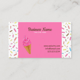 Carte De Visite Sweet Rose Frosting Sprinkles Ice Cream Shop