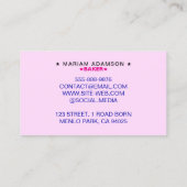 Carte De Visite Sweet Slogan with Bakery Logo (Pastry Chef) Baking (Dos)