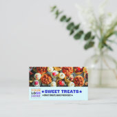 Carte De Visite Sweet Slogan with Bakery Logo (Pastry Chef) Baking (Debout devant)