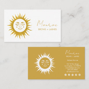 Carte De Visite Sweet Sunshine Boho Golden Elegant Social Icons