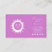 Carte De Visite Sweet Sunshine Rainbow Boho Social Icons Merci (Dos)