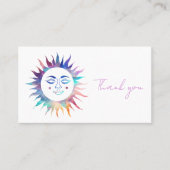 Carte De Visite Sweet Sunshine Rainbow Boho Social Icons Merci (Devant)