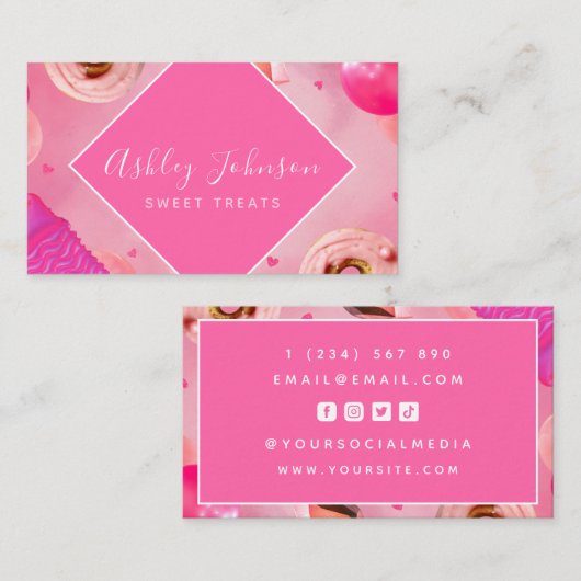 Carte De Visite Sweet Traitements boulangerie Mariage gâteaux médi (Devant / Derrière)