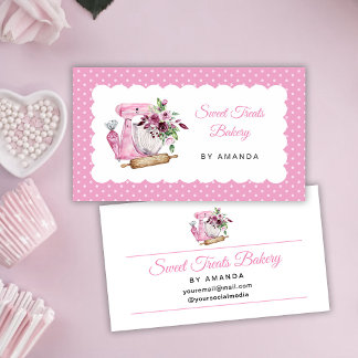 Carte De Visite Sweet Treats Bakery Pink