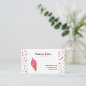 Carte De Visite Sweet White Frosting Sprinkles Ice Cream Shop (Debout devant)