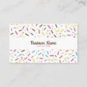 Carte De Visite Sweet White Frosting Sprinkles Ice Cream Shop (Dos)