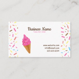 Carte De Visite Sweet White Frosting Sprinkles Ice Cream Shop