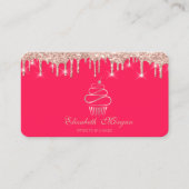 Carte De Visite Sweets Cupcake Rose Gold Drives Rouge (Devant)