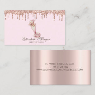 Carte De Visite Sweets Rose Gold Drips Boulangerie