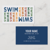 Carte De Visite Swim Cute Colorful (Devant / Derrière)