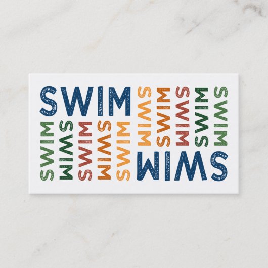 Carte De Visite Swim Cute Colorful (Devant)