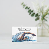 Carte De Visite Swimming Instructor Coach (Debout devant)