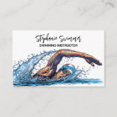Carte De Visite Swimming Instructor Coach (Devant)