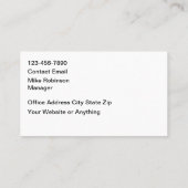 Carte De Visite Swimming Pool Cage Theme Business Cards (Dos)