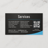Carte De Visite  Swimming Pool Service QR Code Metallic (Dos)