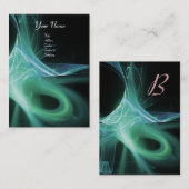 Carte De Visite SWIRL 2 MONOGRAM Noir vert gris vibrant (Devant / Derrière)