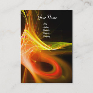 Carte De Visite SWIRL 2 MONOGRAM Vibrant noir rose rouge jaune