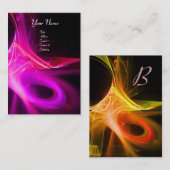 Carte De Visite SWIRL 2 MONOGRAM Vibrant noir rose rouge violet (Devant / Derrière)