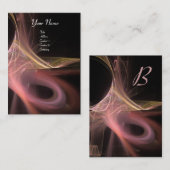 Carte De Visite SWIRL 2 MONOGRAM Vibrant noir rose violet (Devant / Derrière)