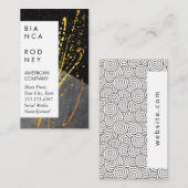 Carte De Visite Swirl Motif Slate Gold Spatter (Devant / Derrière)