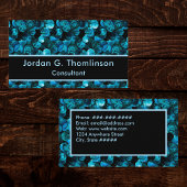 Carte De Visite Swirls in Light Blue Aqua Teal and Black Stunning