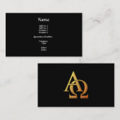 Carte De Visite Symbole Alpha et Oméga en or "3D" (Devant / Derrière)