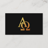 Carte De Visite Symbole Alpha et Oméga en or "3D" (Dos)