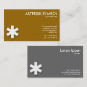 Carte De Visite Symbole Asterisk - Brown (996600) (Devant / Derrière)