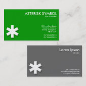 Carte De Visite Symbole Asterisk - Vert (Devant / Derrière)